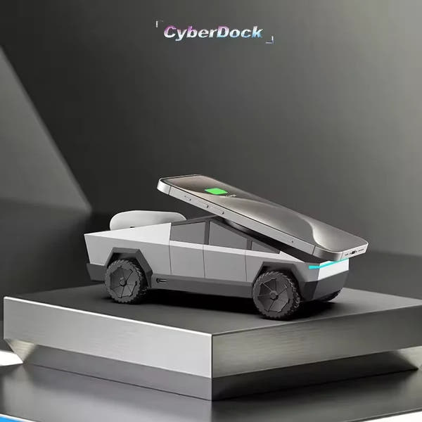Cybertruck Desktop Stand Qi2 3-in-1 CyberDock Wireless Charging Station for IPhone16 15 14 Pro Max, AirPods, IWatch