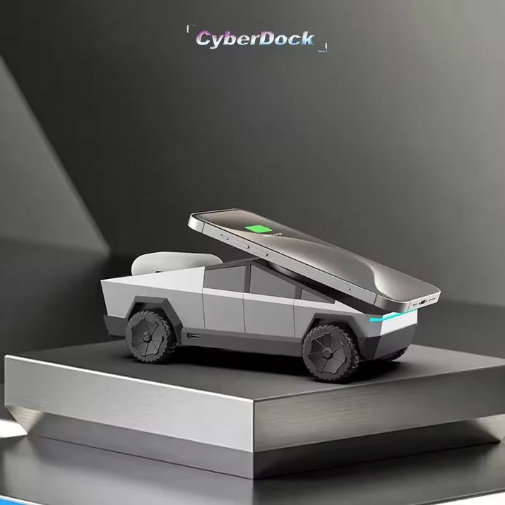 Cybertruck Desktop Stand Qi2 3-in-1 CyberDock Wireless Charging Station for IPhone16 15 14 Pro Max, AirPods, IWatch